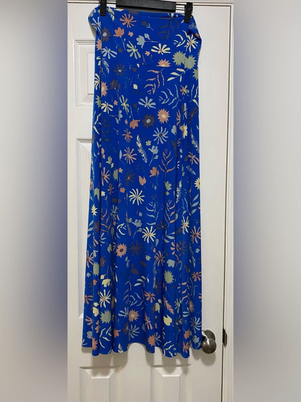 LuLaRoe Royal Blue Floral Maxi Skirt